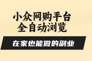（15715期）小众网购平台全自动浏览，在家也能做的副业，无需人工，零风控，每天4…