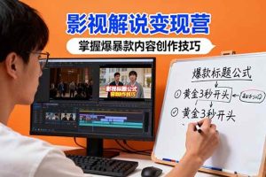 （16348期）影视解说变现营：通过30+实战案例爆款内容创作技巧，掌握影视解说盈利密码