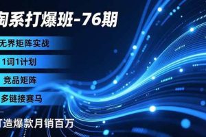 （16914期）淘系打爆班-76期，无界矩阵实战，1词1计划、竞品矩阵、多链接赛马，打造爆款月销百万