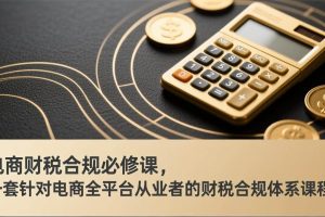 (17359期)电商财税合规必修课,是一套针对电商全平台从业者的财税合规体系课程