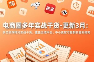 (17577期)电商圈多年实战干货-更新3月:多位资深师兄实战干货,覆盖全域平台,中小卖家可复制的盈利指南