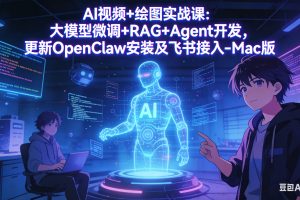 (17594期)AI视频+绘图实战课:大模型微调+RAG+Agent开发,更新OpenClaw安装及飞书接入-Mac版