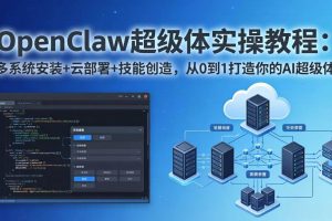(17603期)OpenClaw-小龙虾 超级体实操教程:多系统安装+云部署+技能创造,从0到1打造你的AI超级体