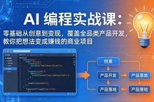 （17814期）AI编程实战课-第三期更新：零基础从创意到变现，覆盖全品类产品开发，把想法变成赚钱的项目